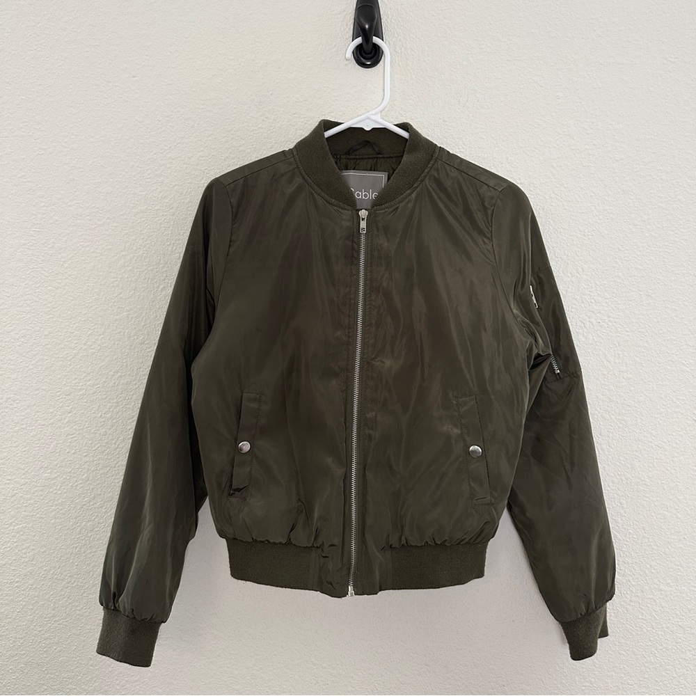 2Sable Olive‎ Green Bomber Jacket - Streetwear Utility Athleisure - S